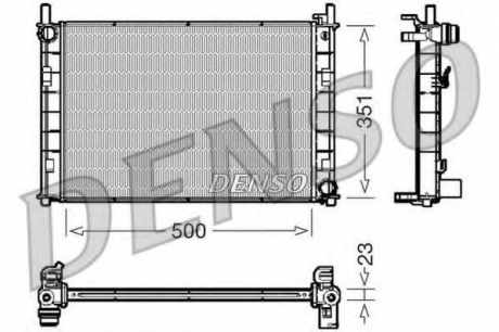Радиатор, охлаждение двигателя DENSO DRM10045 (фото 1)