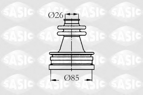 Ремонтний комплект пильника шруса з елементами монтажу SASIC 2873723 (фото 1)