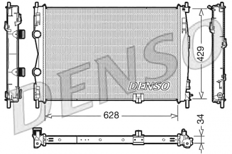 Радіатор, охолодження двигуна DENSO DRM46017 (фото 1)