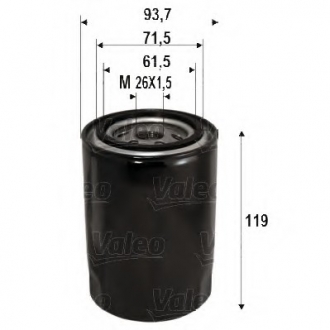 Фільтр масляний HYUNDAI/KIA H-1/Carnival "2,5-2,9 "97>> Valeo 586090 (фото 1)