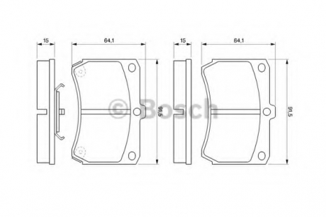 Тормозные колодки дисковые BOSCH 0986460390 (фото 1)