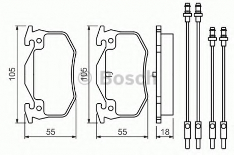 Тормозные колодки дисковые BOSCH 0986466350 (фото 1)