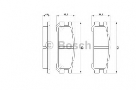 Тормозные колодки дисковые BOSCH 0986461143 (фото 1)