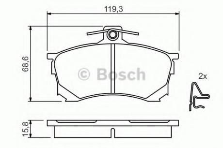 Гальмівні колодки 0 986 424 370 BOSCH 0986424370 (фото 1)