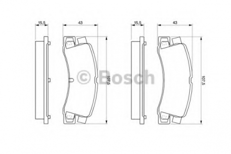 Гальмівні колодки, дискові 0 986 424 383 BOSCH 0986424383 (фото 1)