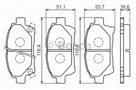 Тормозные колодки дисковые BOSCH 0986494333 (фото 1)