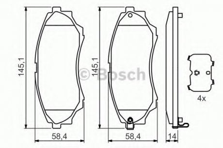 Гальмівні колодки, дискові BOSCH 0986494323 (фото 1)