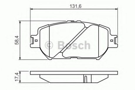 Комплект гальмівних колодок з 4 шт. дисків BOSCH 0986494418 (фото 1)