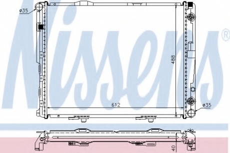 Радіатор MB E W 124(84-)300 TD(+)[OE 124 500 00 02] NISSENS 62695A (фото 1)