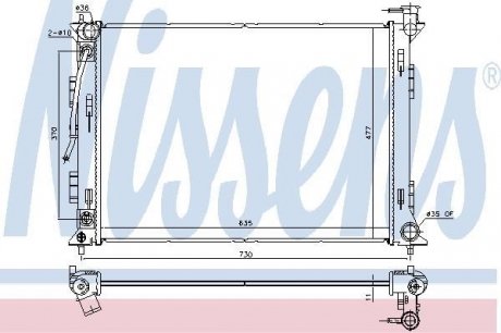 Радіатор охолодження HYUNDAI SONATA (2015) 2.0 CVVT (вир-во) NISSENS 675049 (фото 1)