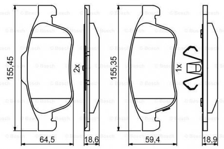 Гальмівні колодки дискові BOSCH 0986494826 (фото 1)