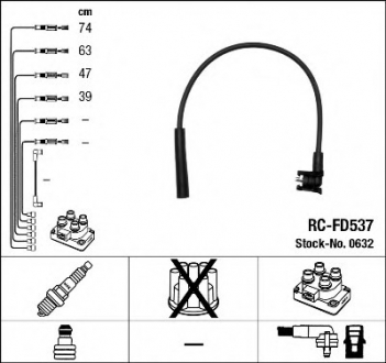 Комплект проводів запалення RC-FD537 NGK 0632 (фото 1)