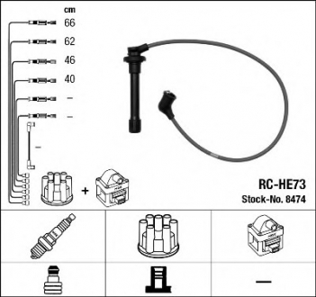 Комплект высоковольтных проводов NGK 8474 (фото 1)
