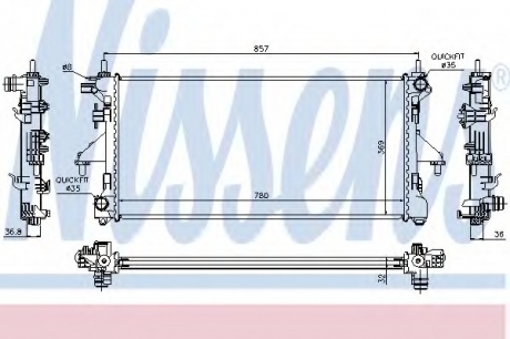 Радіатор FT DUCATO(06-)2.3 JTD(+)[OE 1330.Q2] NISSENS 63556 (фото 1)