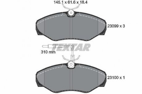 Тормозные колодки дисковые TEXTAR 2309903 (фото 1)