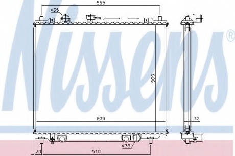 Радиатор системы охлаждения NISSENS 62801 (фото 1)