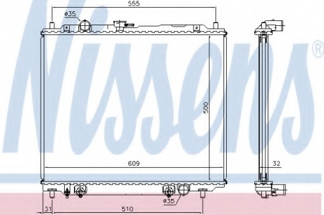 Радиатор системы охлаждения NISSENS 62802 (фото 1)