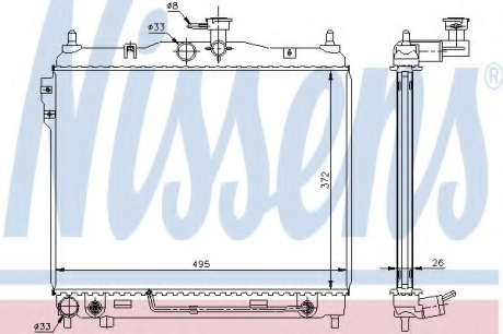 Радиатор системы охлаждения NISSENS 67487 (фото 1)