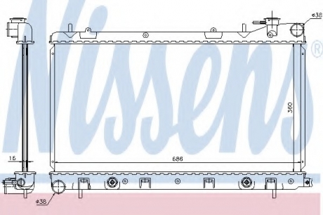 Радіатор SU FORESTER(02-)2.0 i(+)[OE 45111-SA030] NISSENS 67728 (фото 1)