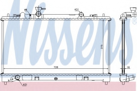 Радиатор системы охлаждения NISSENS 68509 (фото 1)