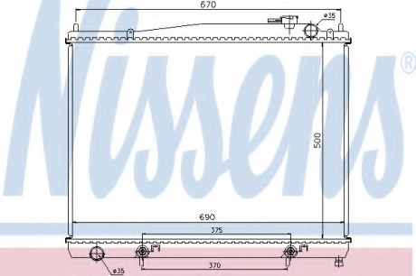 Радиатор системы охлаждения NISSENS 68715 (фото 1)