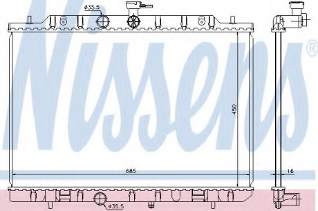 Радіатор NS X-TRAIL T31(07-)2.0 i 16V[OE 21400-JG40A] NISSENS 68724 (фото 1)