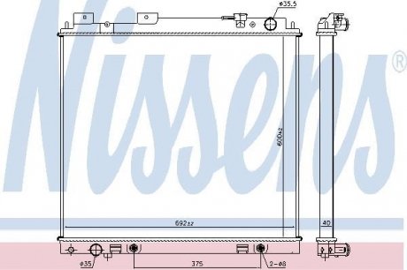 Радиатор системы охлаждения NISSENS 68744 (фото 1)