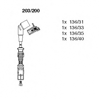 Комплект проводов зажигания BREMI 203/200 (фото 1)
