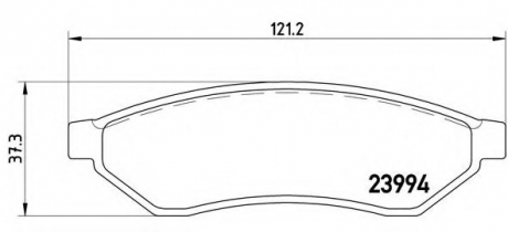 Гальмівні колодки, дискове гальмо (набір) BREMBO P10008 (фото 1)