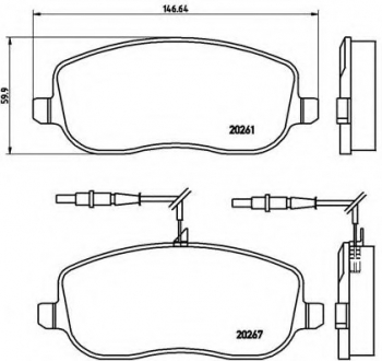 Тормозные колодки дисковые BREMBO P23090 (фото 1)