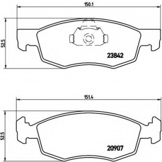 Гальмівні колодки, дискове гальмо (набір) BREMBO P23118 (фото 1)