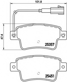 Тормозные колодки дисковые BREMBO P23142 (фото 1)