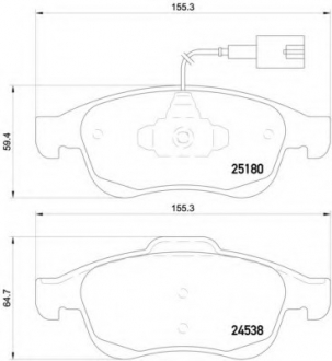 Тормозные колодки дисковые BREMBO P23148 (фото 1)