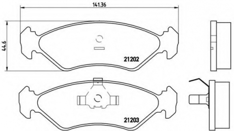 Гальмівні колодки, дискове гальмо (набір) BREMBO P24028 (фото 1)