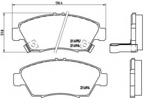 Тормозные колодки дисковые BREMBO P28023 (фото 1)