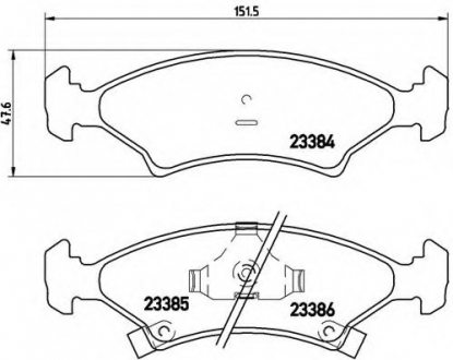 Гальмівні колодки, дискове гальмо (набір) BREMBO P30009 (фото 1)