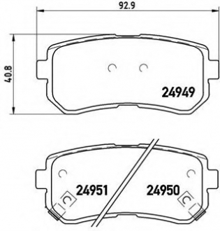 Тормозные колодки дисковые BREMBO P30046 (фото 1)