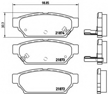 Гальмівні колодки, дискове гальмо (набір) BREMBO P54016 (фото 1)