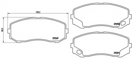 Тормозные колодки дисковые BREMBO P54043 (фото 1)