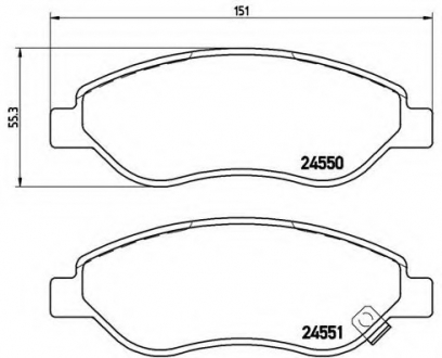 Тормозные колодки дисковые BREMBO P59053 (фото 1)