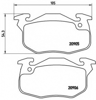 Тормозные колодки дисковые BREMBO P61097 (фото 1)