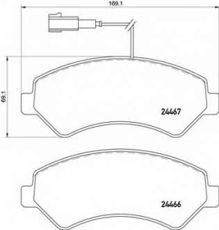 Тормозные колодки дисковые BREMBO P61118 (фото 1)