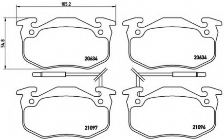 Тормозные колодки дисковые BREMBO P68015 (фото 1)