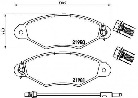 Тормозные колодки дисковые BREMBO P68042 (фото 1)