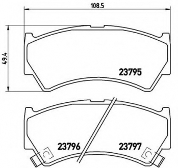 Гальмівні колодки, дискове гальмо (набір) BREMBO P79013 (фото 1)