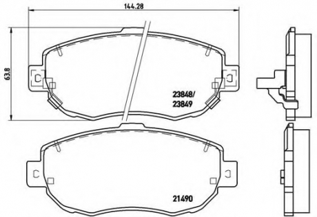 Тормозные колодки дисковые BREMBO P83037 (фото 1)