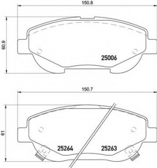 Тормозные колодки дисковые BREMBO P83148 (фото 1)