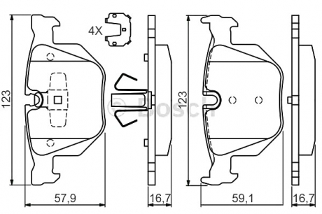 ДИСКОВЫЕ КОЛОДКИ ЗАДНИЕ BOSCH 0986494540 (фото 1)