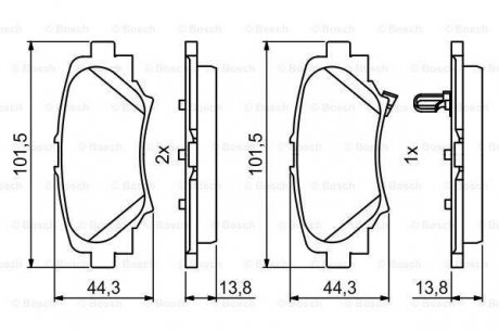 ДИСКОВЫЕ КОЛОДКИ ЗАДНИЕ BOSCH 0986494803 (фото 1)