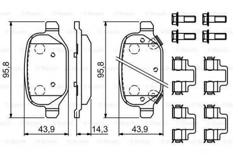 Колодки гальмівні дискові BOSCH 0986494935 (фото 1)